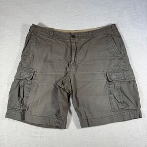 J.Crew Brunswick Cargo Shorts Mens 38W Gray Brown Rugged Utility Hiking Cotton